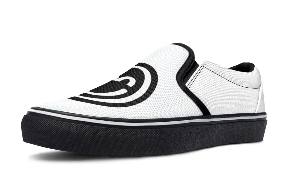 Smile Patch Black White Slip on Shoes