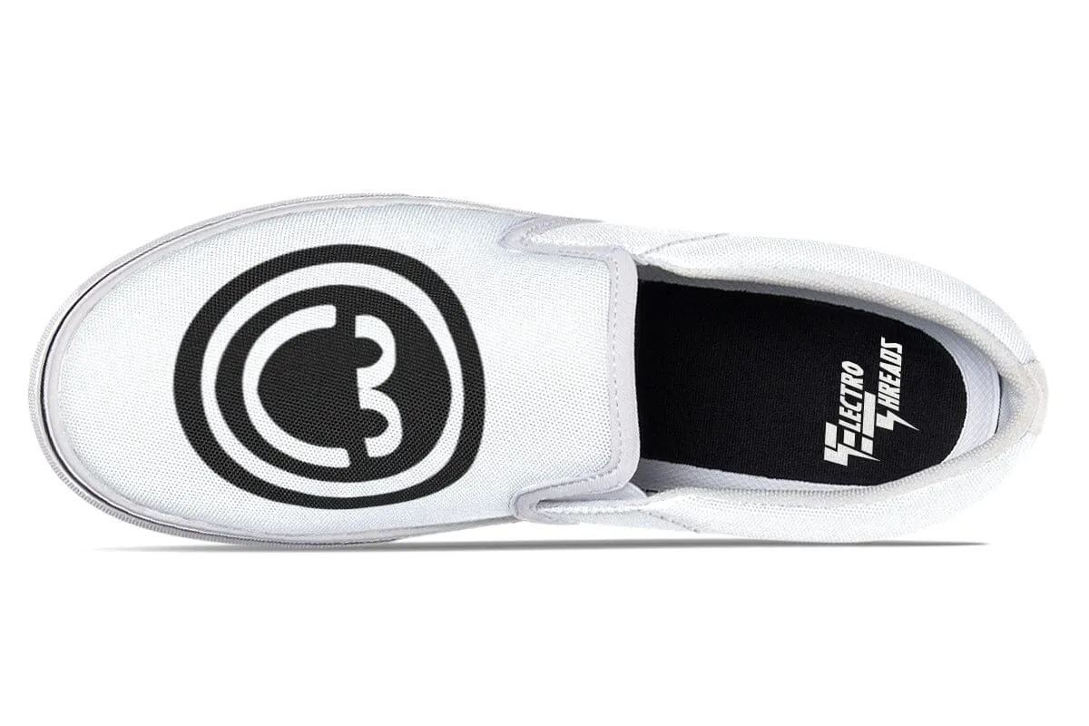 Smile Patch Black White Slip on Shoes