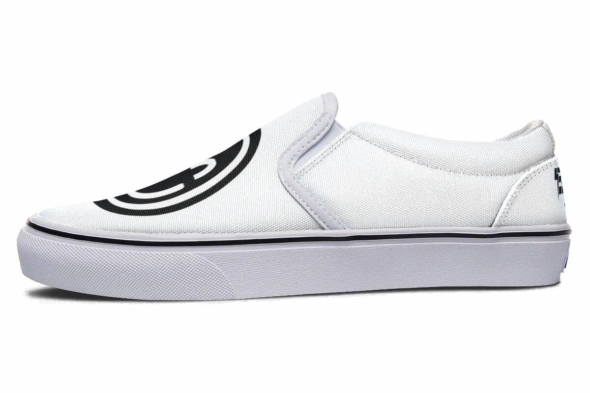 Smile Patch Black White Slip on Shoes