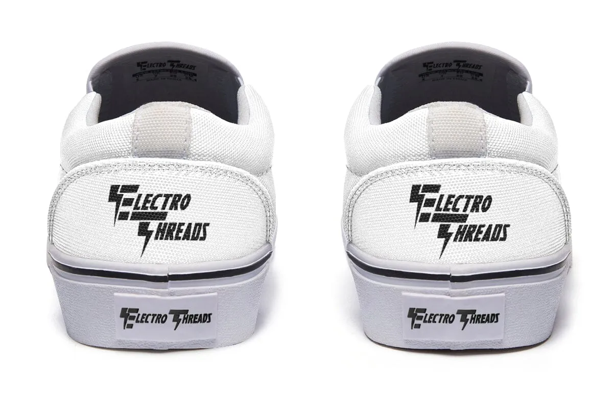 Smile Patch Black White Slip on Shoes