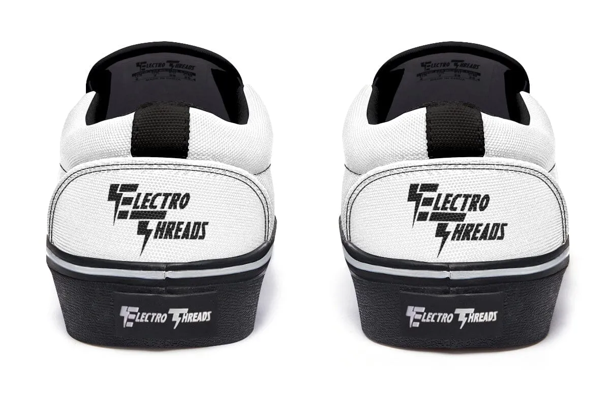 Smile Patch Black White Slip on Shoes