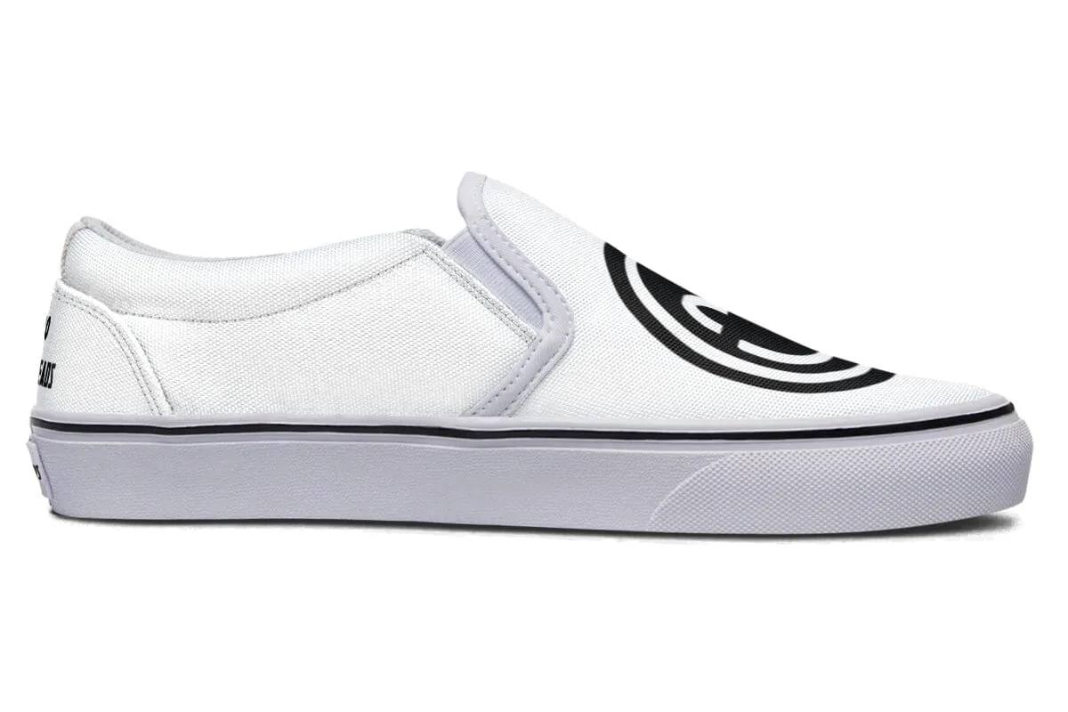 Smile Patch Black White Slip on Shoes