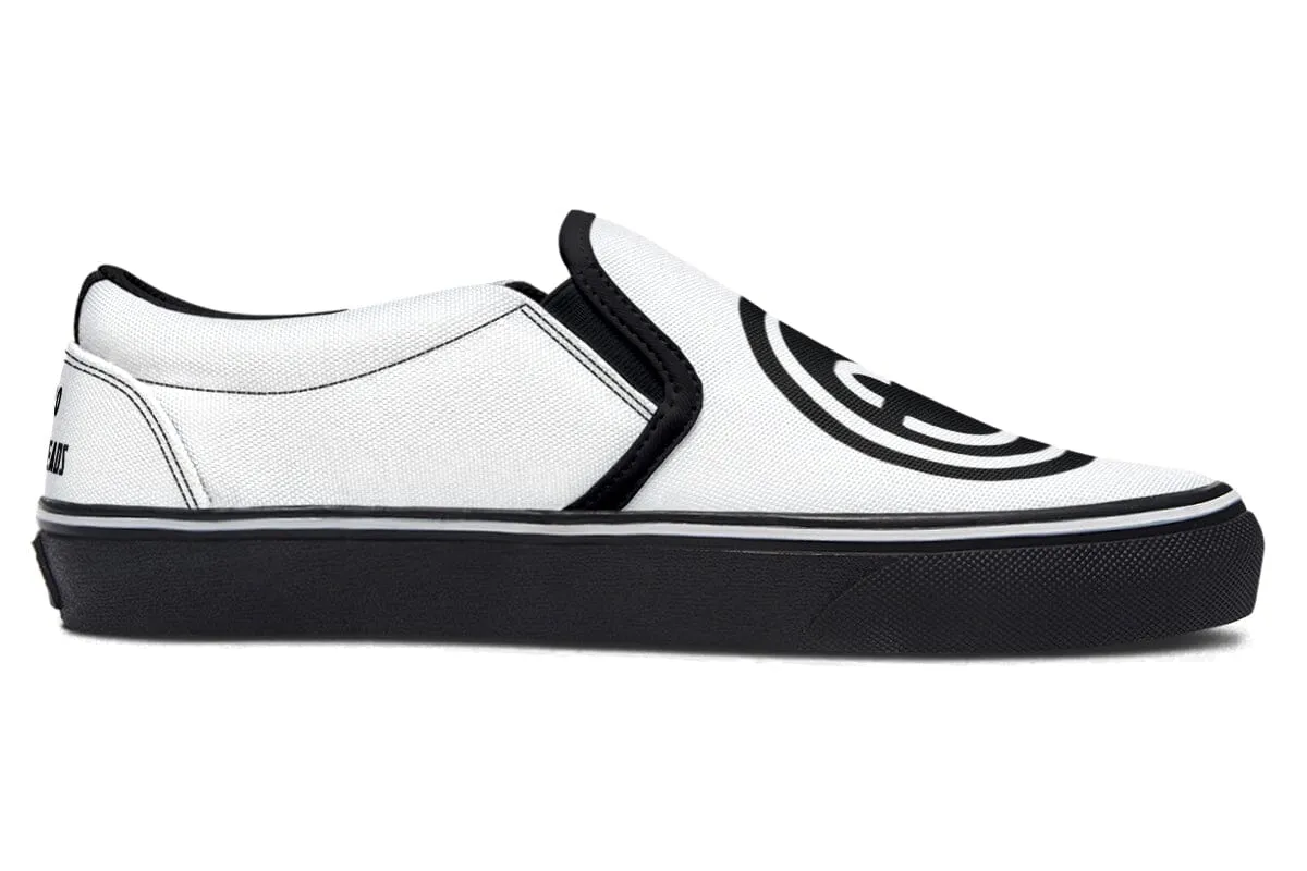 Smile Patch Black White Slip on Shoes