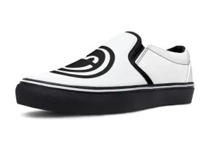 Smile Patch Black White Slip on Shoes