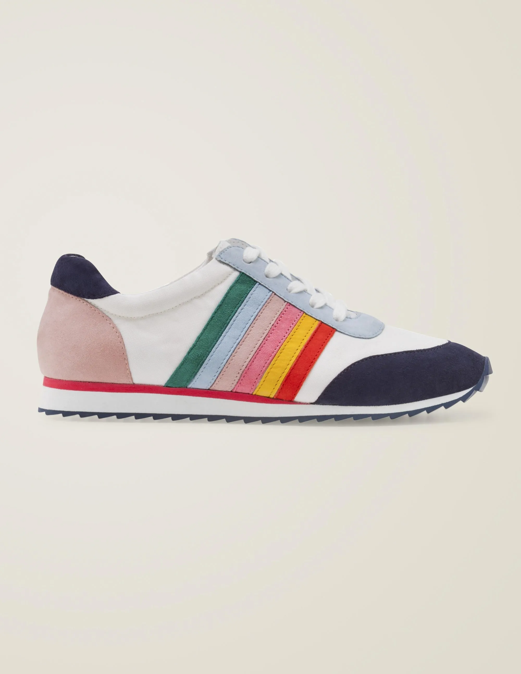 Striped Trainers-White and Rainbow