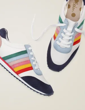 Striped Trainers-White and Rainbow