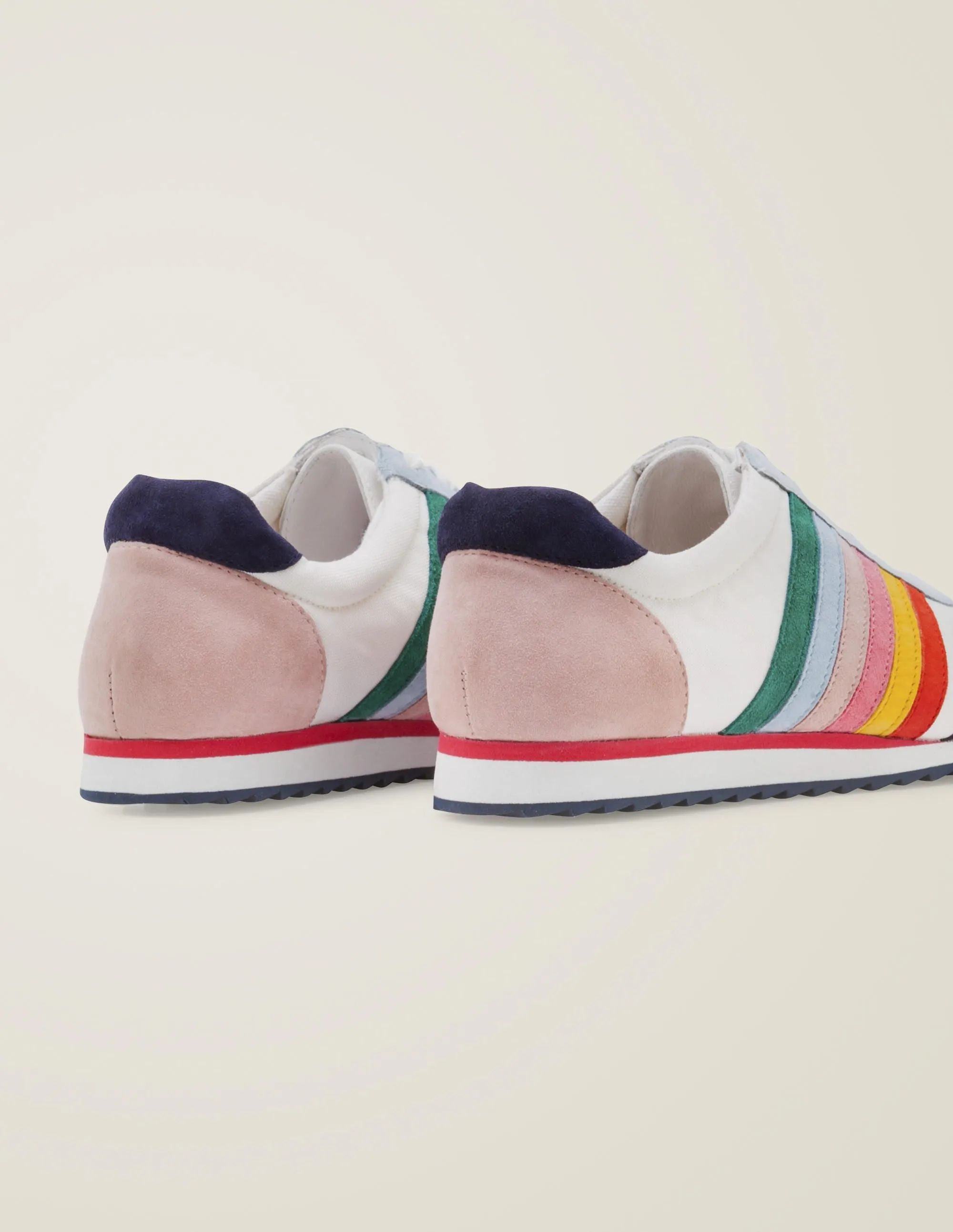 Striped Trainers-White and Rainbow