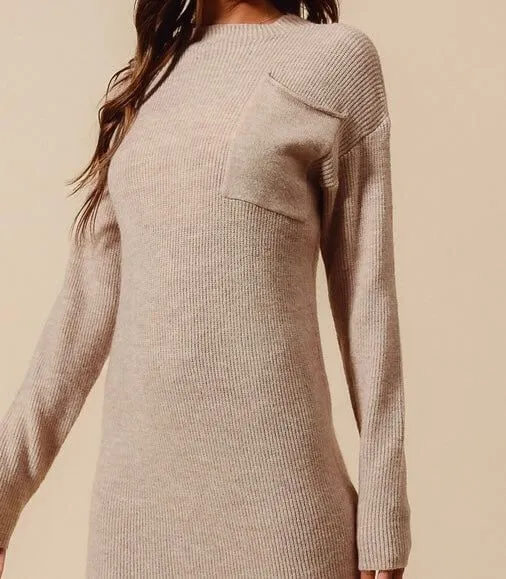 The CoCo Dress: Ribbed Sweater Dress With Pockets