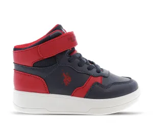 US POLO ASSN. KIDS TRAINERS IN BLUE WITH RED FINISH