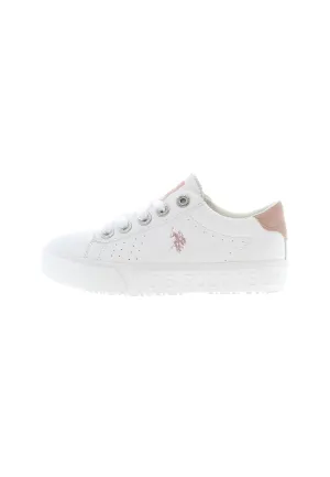 U.S. POLO ASSN.  WOMEN TRAINERS IN WHITE/PINK