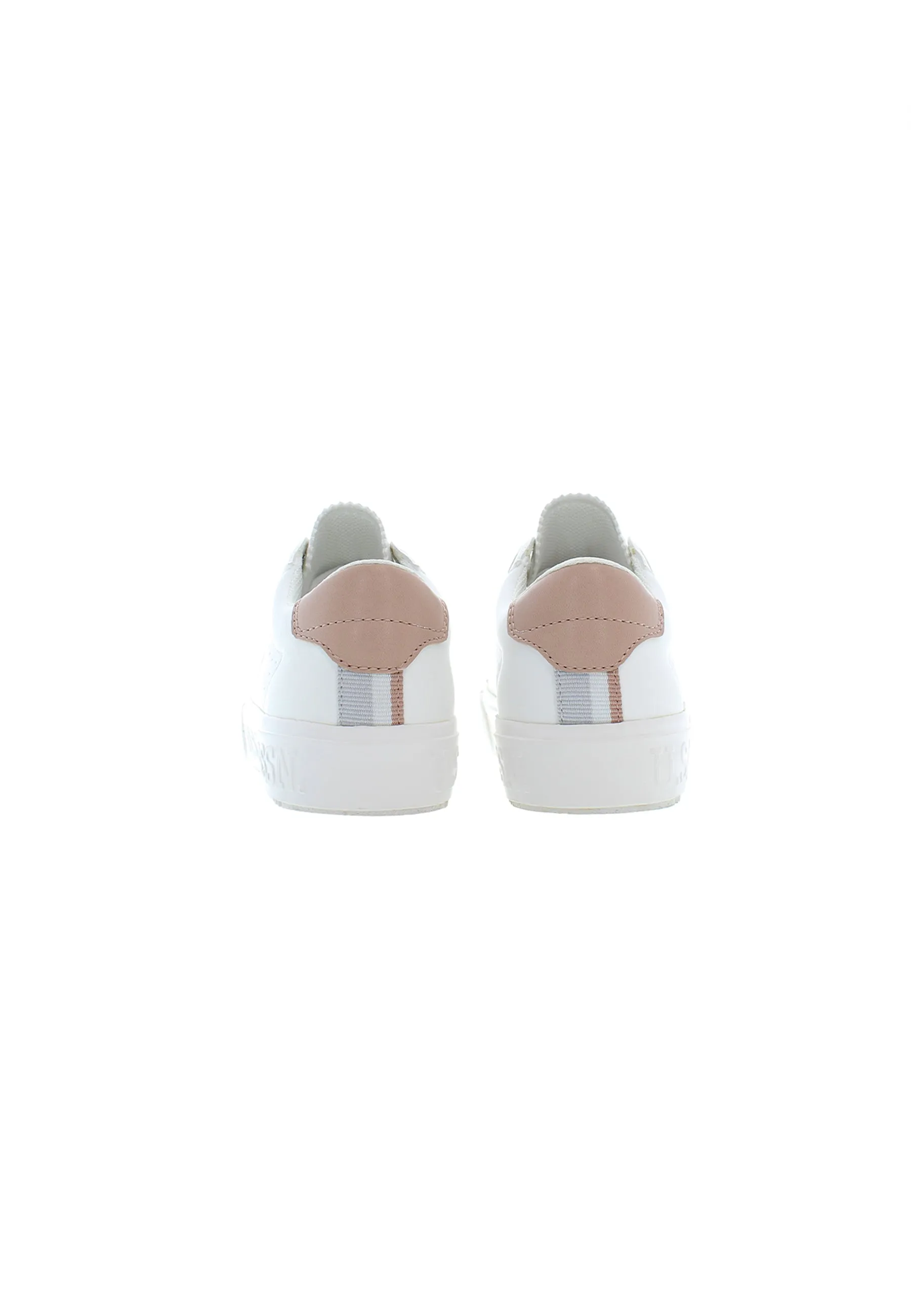 U.S. POLO ASSN.  WOMEN TRAINERS IN WHITE/PINK