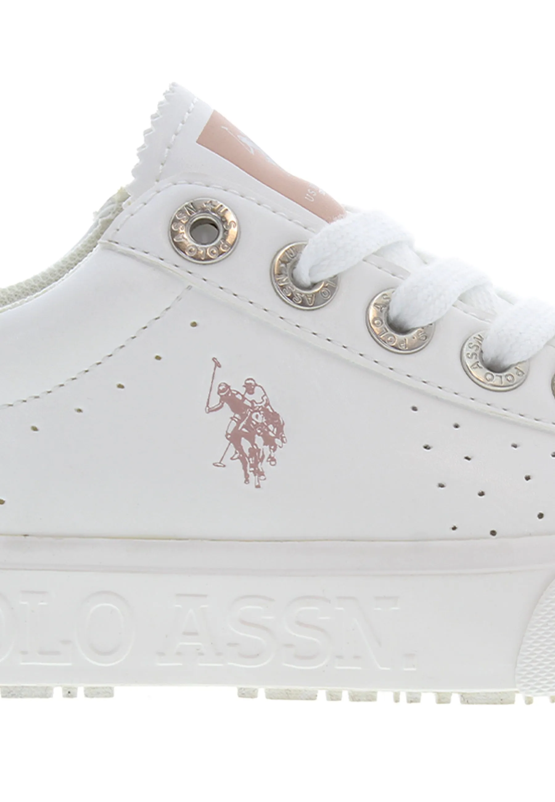 U.S. POLO ASSN.  WOMEN TRAINERS IN WHITE/PINK
