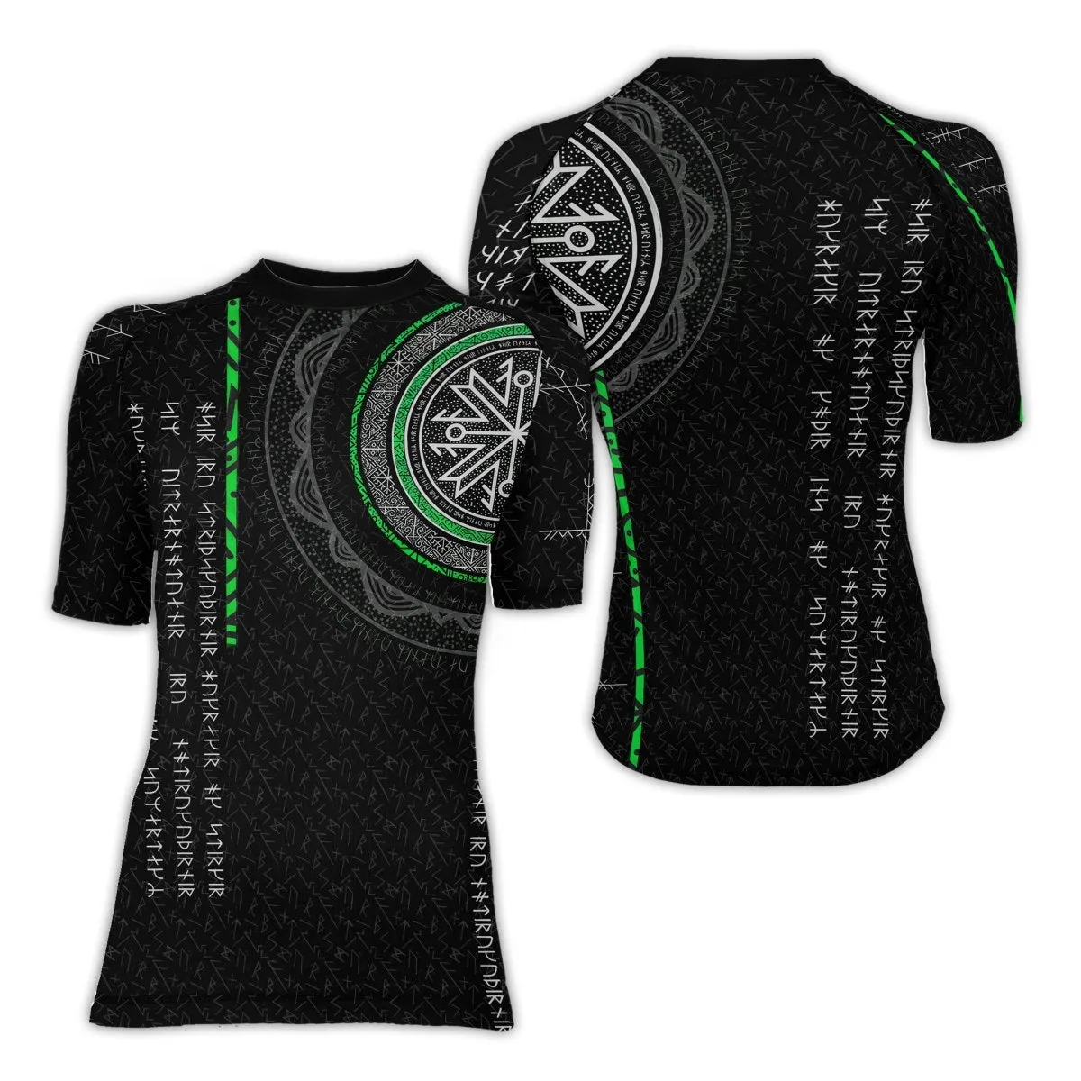Viking Norse Rune Women's Short Sleeve Rash Guard