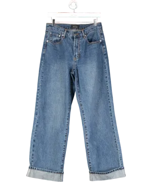 White Fox Blue Always Be Yourself Low Rise Straight Leg Jean UK S