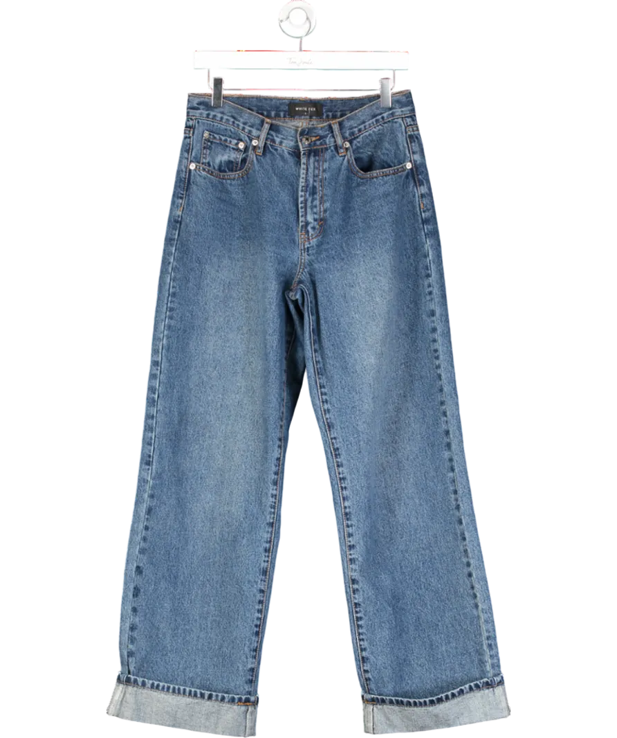 White Fox Blue Always Be Yourself Low Rise Straight Leg Jean UK S