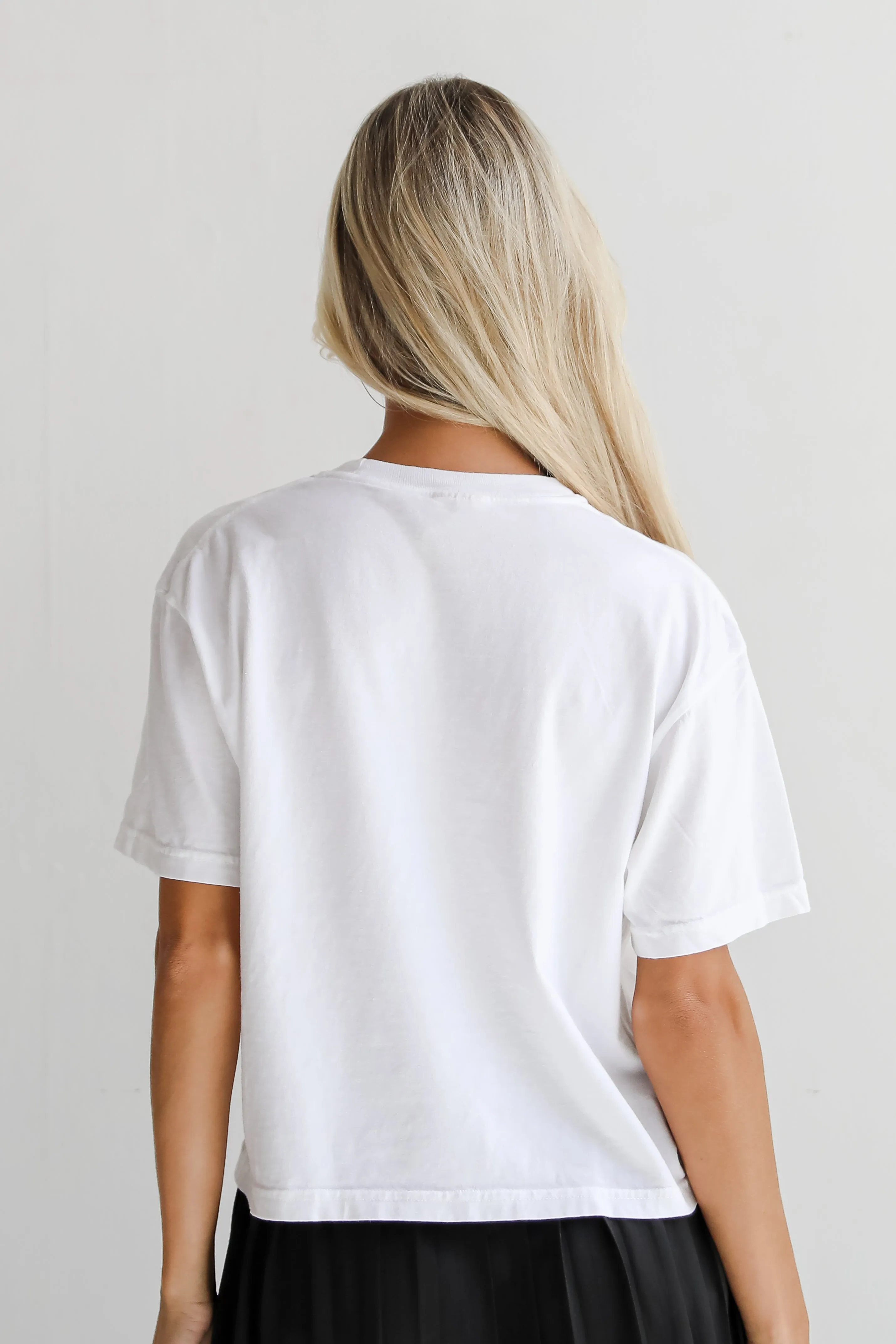 White Glory Glory Script Cropped Tee