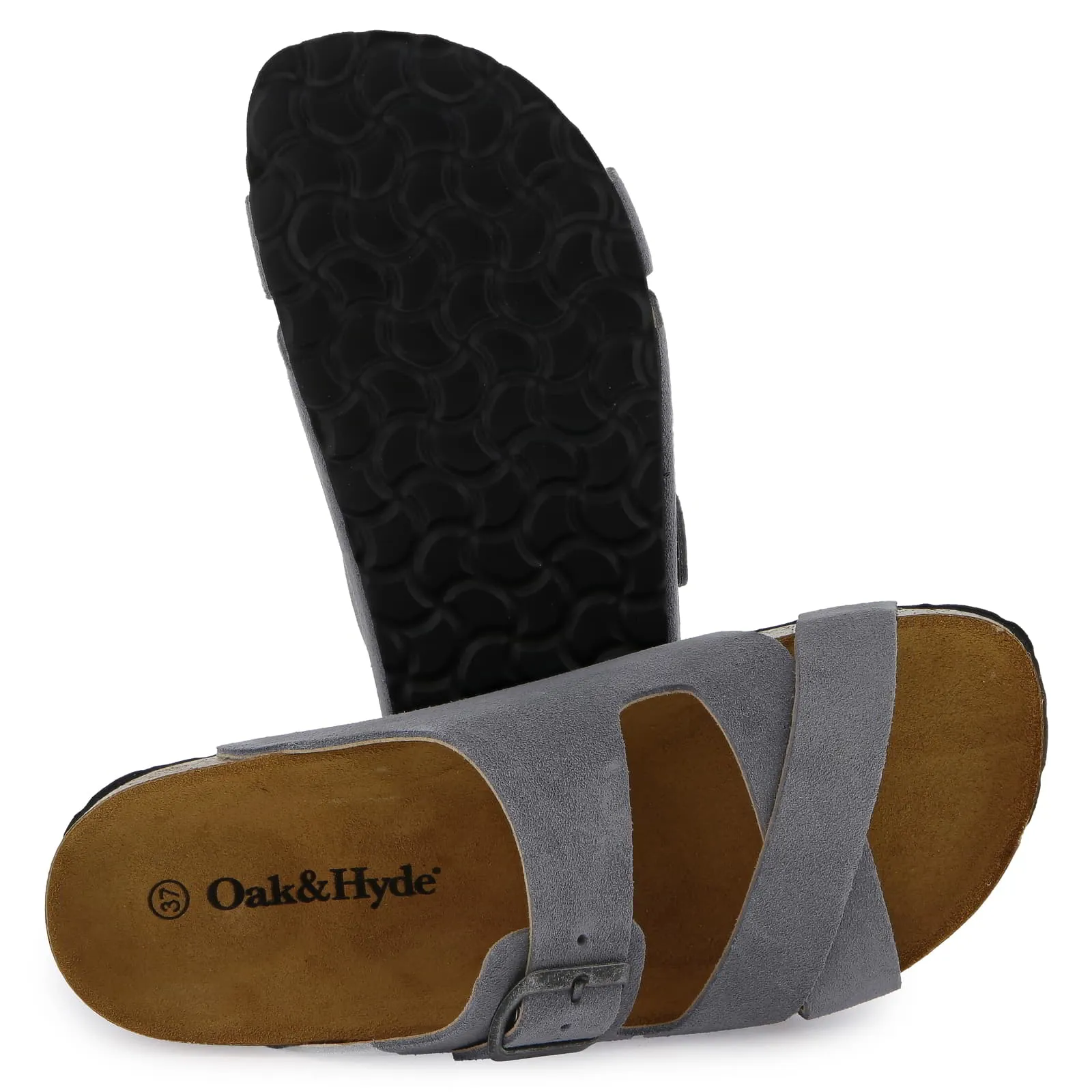 Womens Elche Mid Platform Slide Sandals - Denim