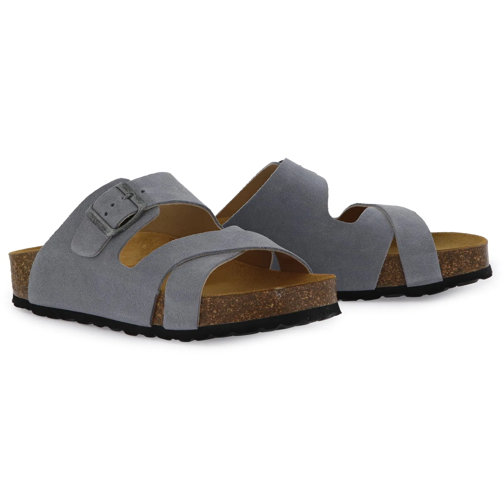 Womens Elche Mid Platform Slide Sandals - Denim