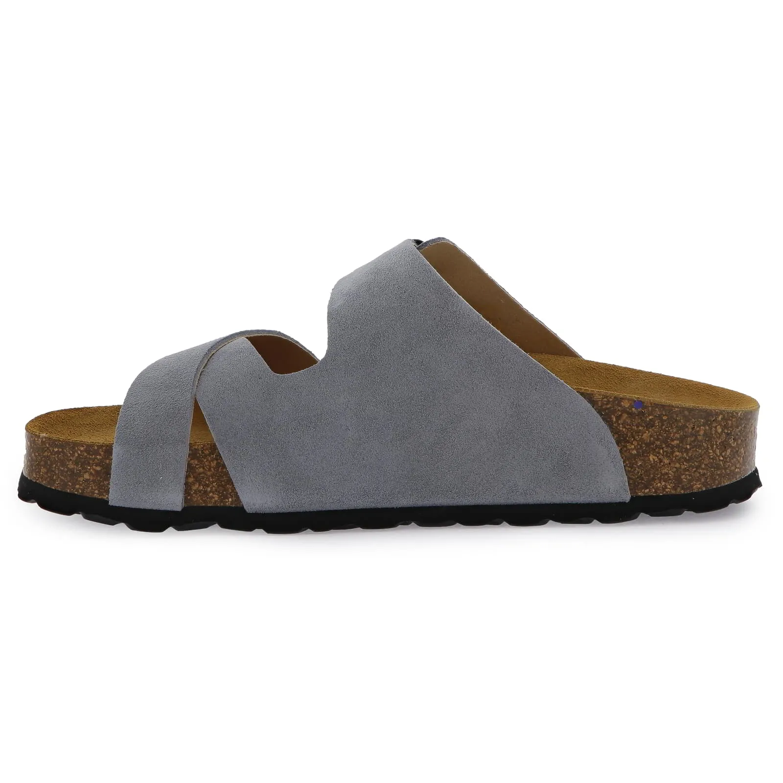 Womens Elche Mid Platform Slide Sandals - Denim
