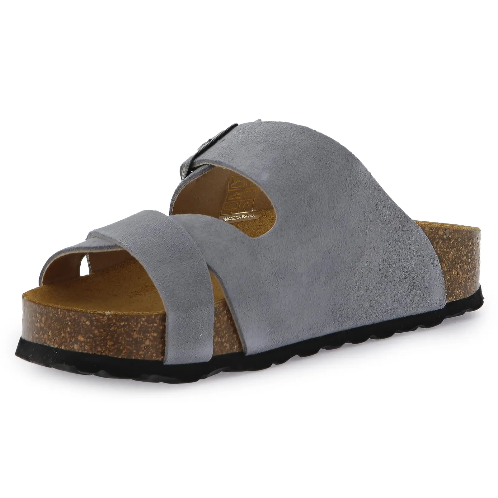 Womens Elche Mid Platform Slide Sandals - Denim