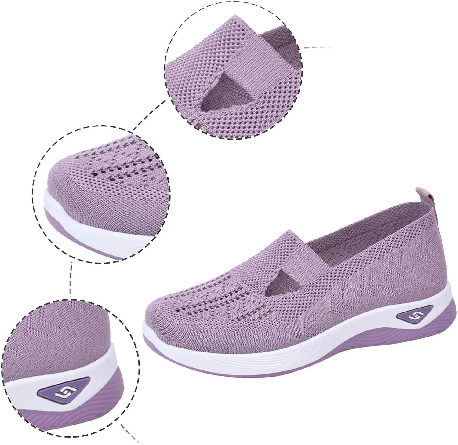 Women's Orthopedic Shoes Woven Wide Arch Support Slip-On Orthowalk Sneakers Casual Breathable Soft Anti-Skid Sports Footwear