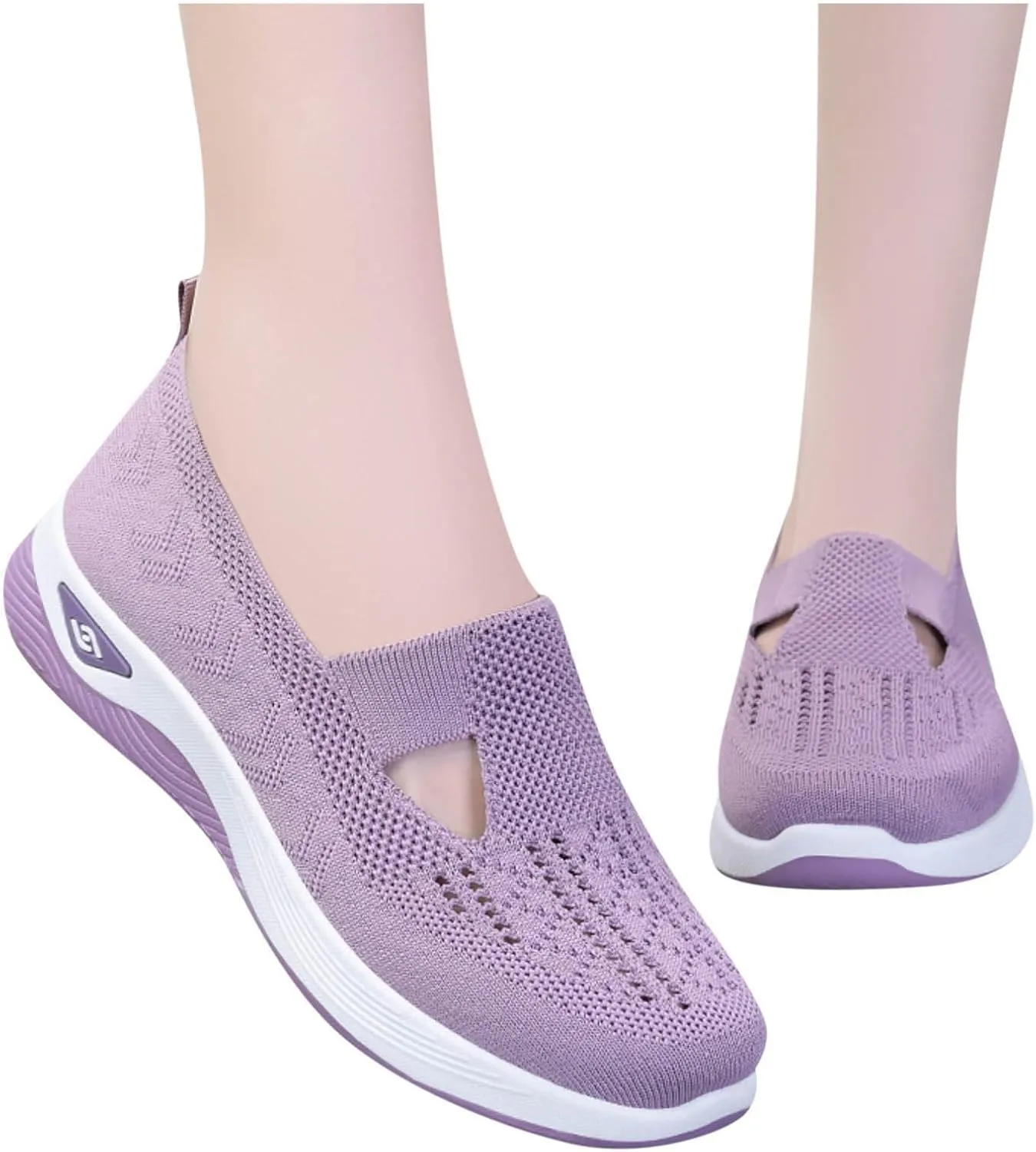 Women's Orthopedic Shoes Woven Wide Arch Support Slip-On Orthowalk Sneakers Casual Breathable Soft Anti-Skid Sports Footwear