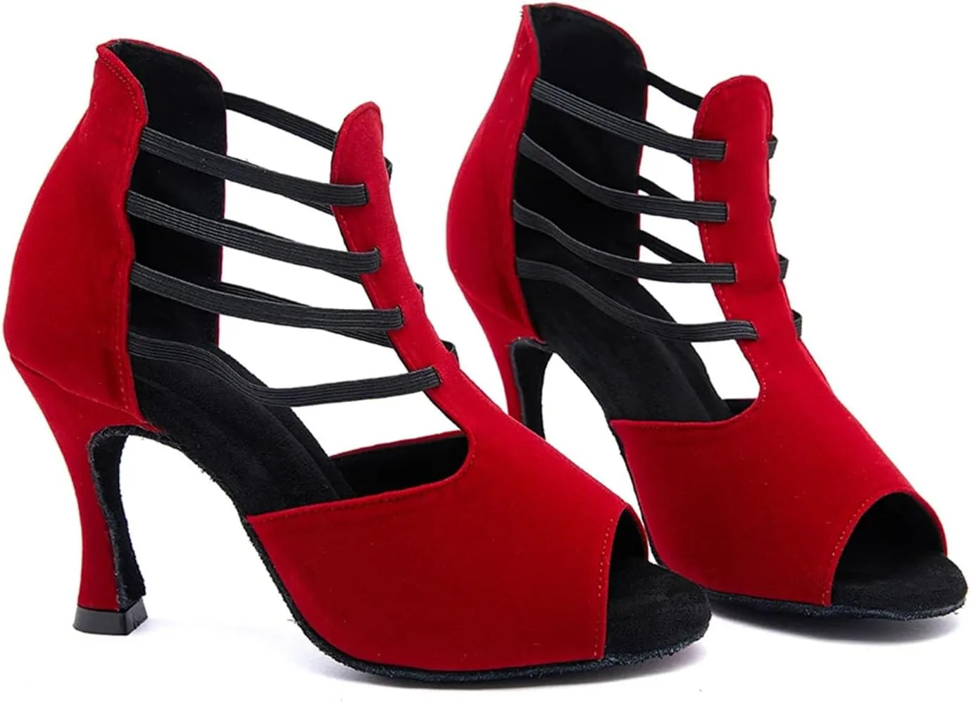 Women's Soft Soled Latin Dance Shoes - Samba Salsa Ballroom Sandals, 5CM/2Inch Heel Height