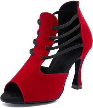 Women's Soft Soled Latin Dance Shoes - Samba Salsa Ballroom Sandals, 5CM/2Inch Heel Height