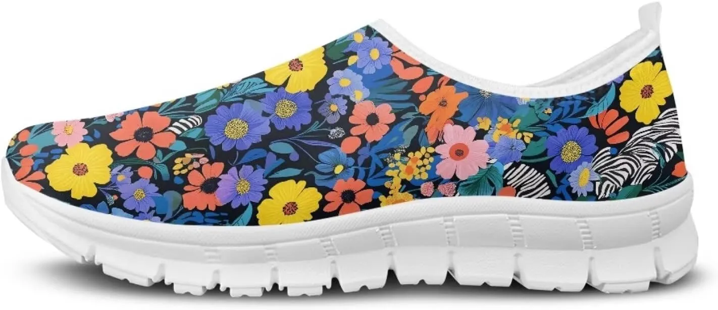 Women's Walking Shoes Cushion Athletic Jogging Shoe Casual Anti-Slip Tennis Sneakers for Outdoor Hiking Size 5.5-11.5 White Sole