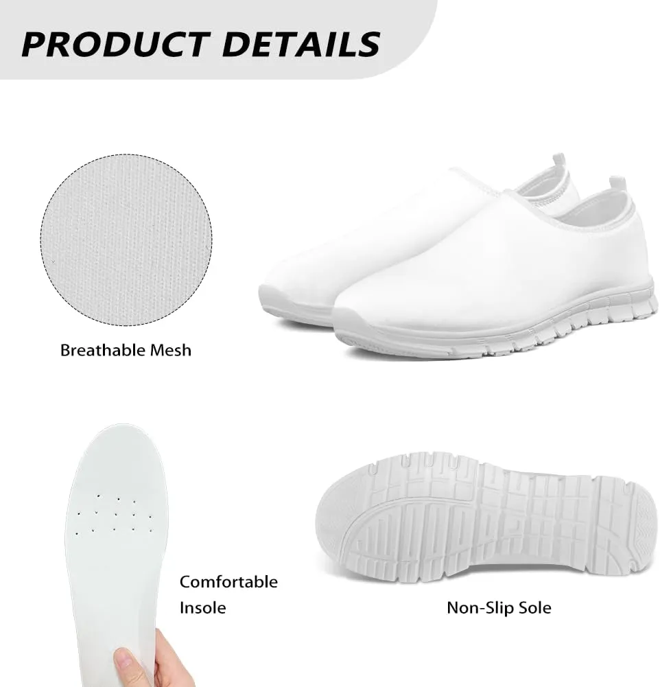 Women's Walking Shoes Cushion Athletic Jogging Shoe Casual Anti-Slip Tennis Sneakers for Outdoor Hiking Size 5.5-11.5 White Sole