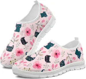 Women's Walking Shoes Cushion Athletic Jogging Shoe Casual Anti-Slip Tennis Sneakers for Outdoor Hiking Size 5.5-11.5 White Sole