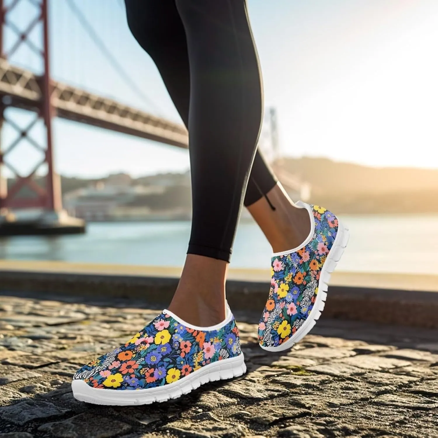 Women's Walking Shoes Cushion Athletic Jogging Shoe Casual Anti-Slip Tennis Sneakers for Outdoor Hiking Size 5.5-11.5 White Sole