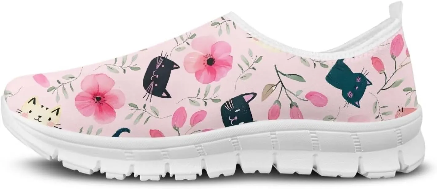 Women's Walking Shoes Cushion Athletic Jogging Shoe Casual Anti-Slip Tennis Sneakers for Outdoor Hiking Size 5.5-11.5 White Sole