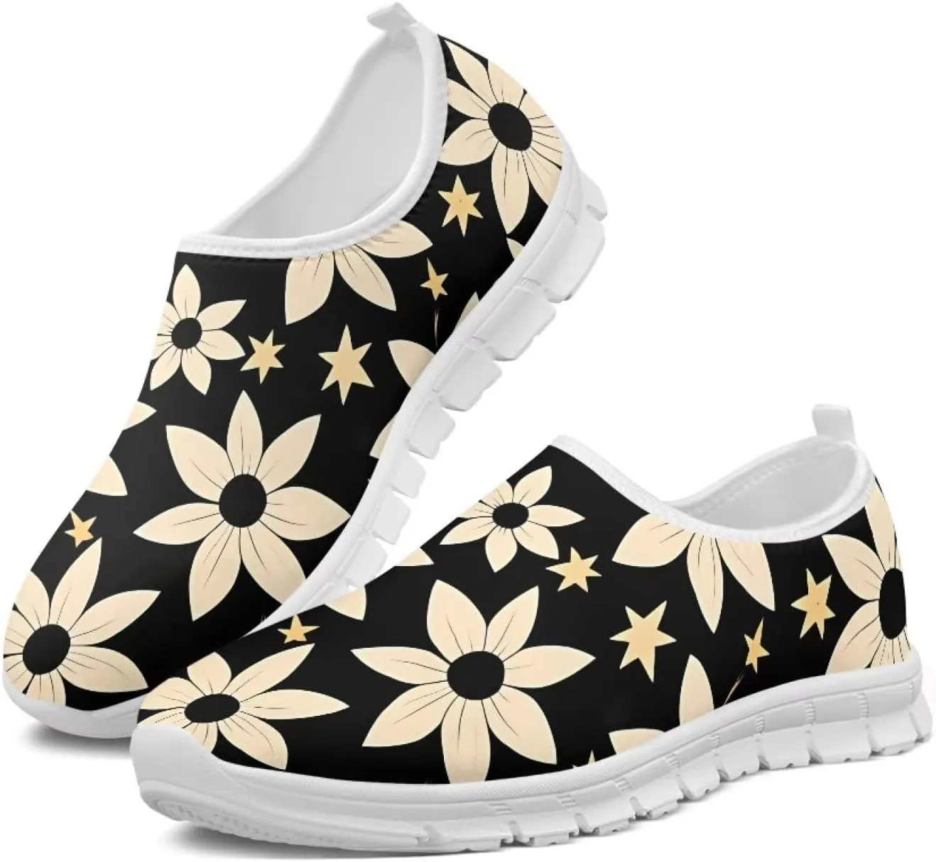 Women's Walking Shoes Cushion Athletic Jogging Shoe Casual Anti-Slip Tennis Sneakers for Outdoor Hiking Size 5.5-11.5 White Sole