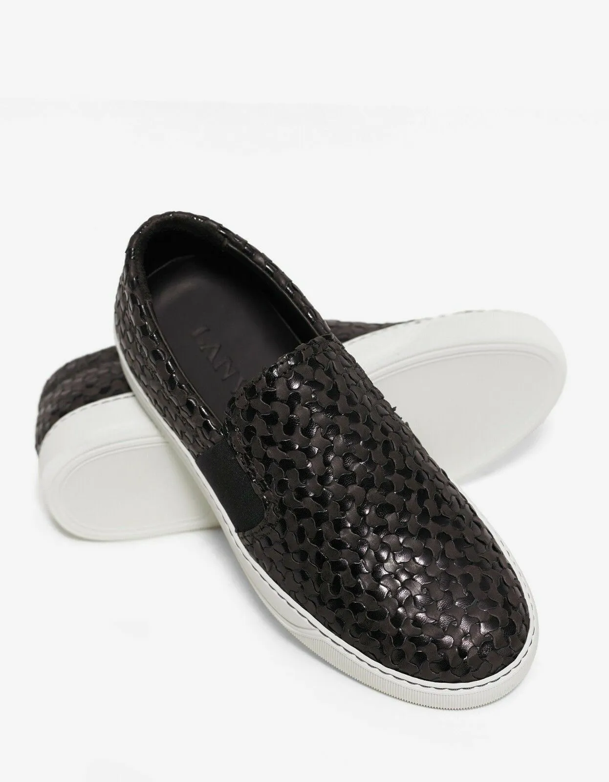 Woven Leather Slip On Trainers
