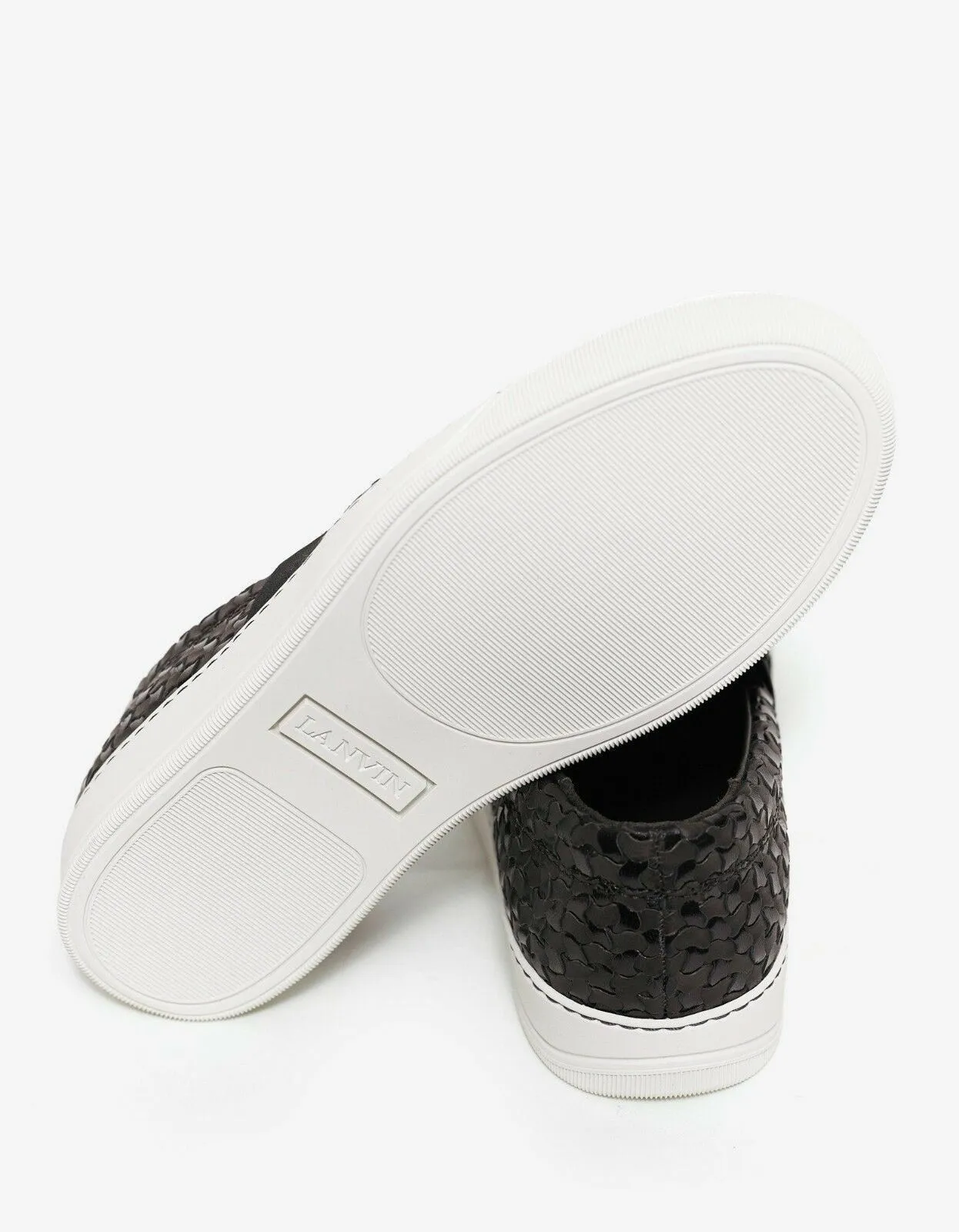 Woven Leather Slip On Trainers