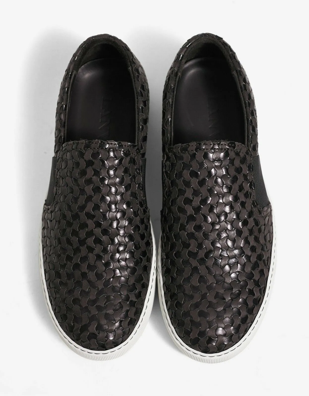 Woven Leather Slip On Trainers