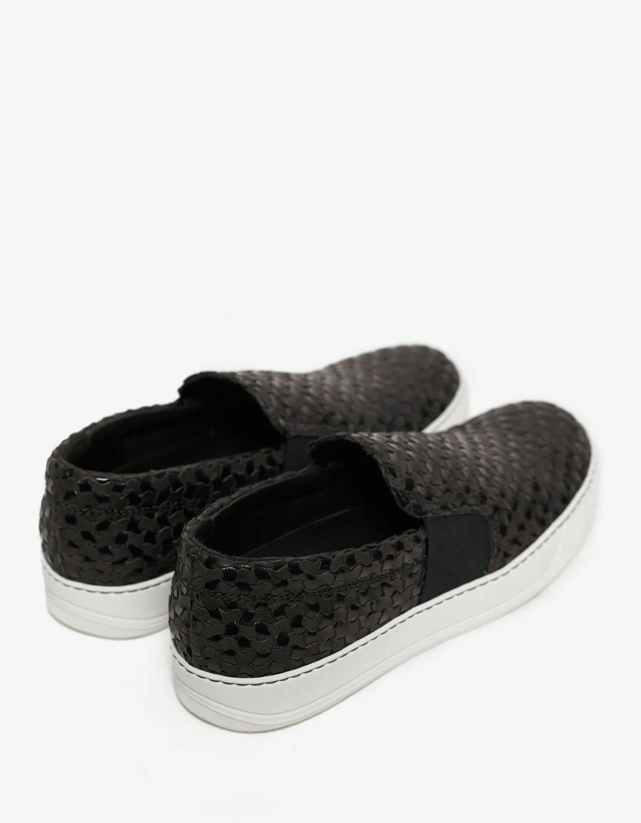 Woven Leather Slip On Trainers