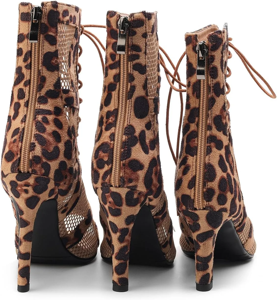 YKXLM Peep Toe Boots for Latin Dance Shoes Sexy Heel for Dancing,K100